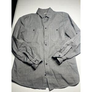 Taylor Stitch Gray Mid Weight Utility Casual Button Down Shirt Flannel Mens 40
